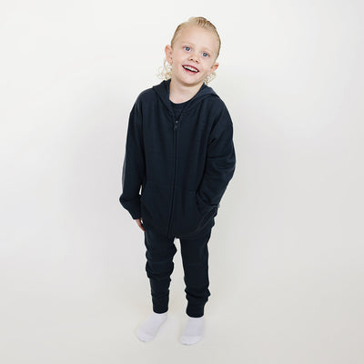 Kids Merino Wool Hoodie, Blueberry