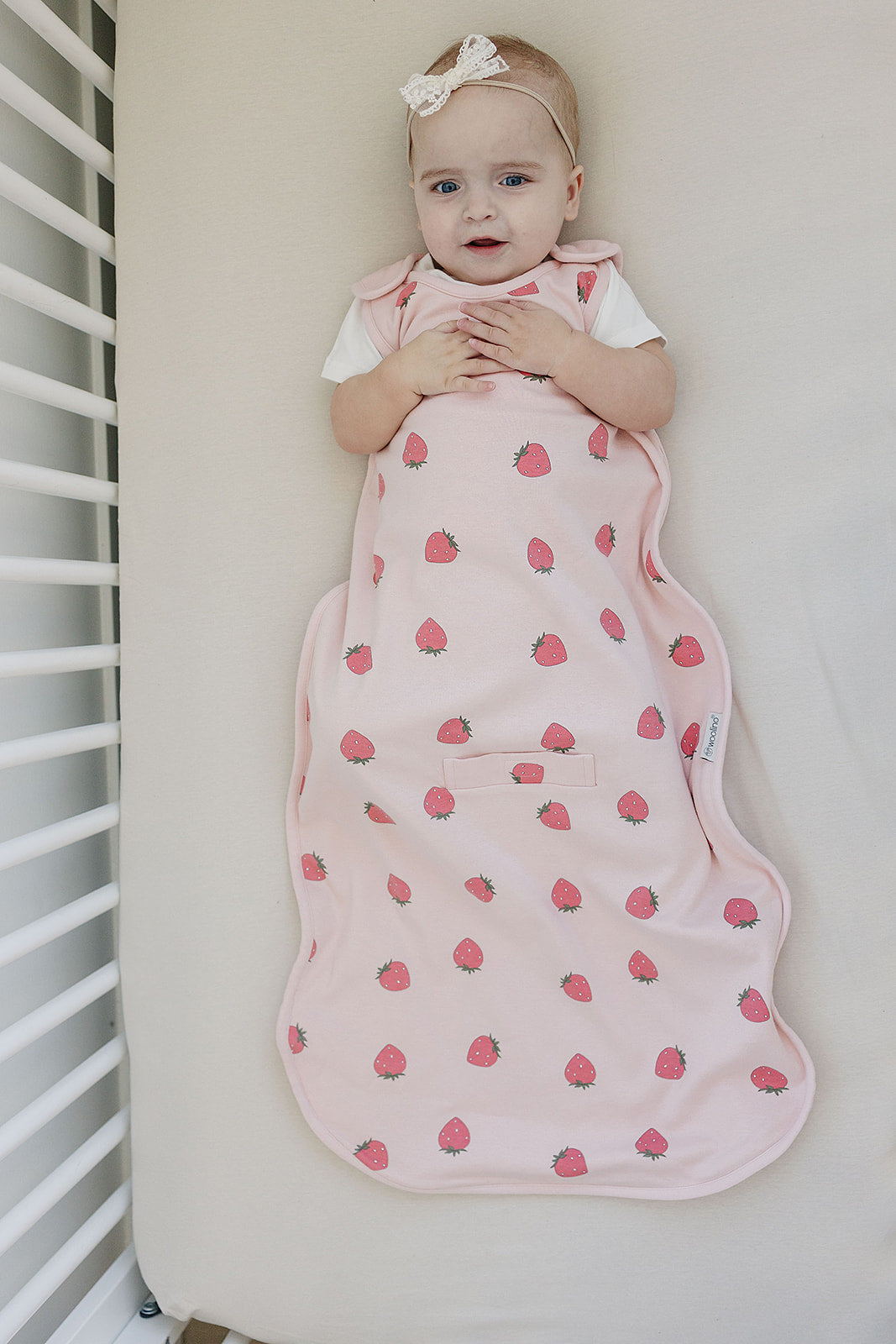 4 Season® Ultimate Baby Sleep Bag, Merino Wool & Organic Cotton, Strawberry