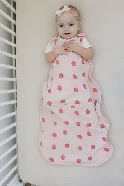 4 Season® Ultimate Baby Sleep Bag, Merino Wool & Organic Cotton, Strawberry