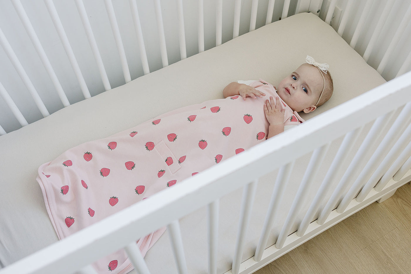 4 Season® Ultimate Baby Sleep Bag, Merino Wool & Organic Cotton, Strawberry