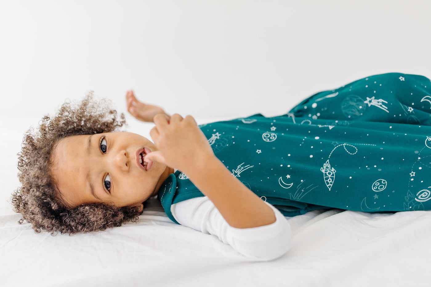 4 Season® Ultimate Baby Sleep Bag, Merino Wool & Organic Cotton, Space - GLOW IN THE DARK