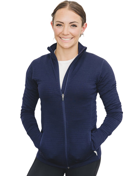 Women's Merino Natural Fleece Full-Zip Jacket, Charcoal Gray