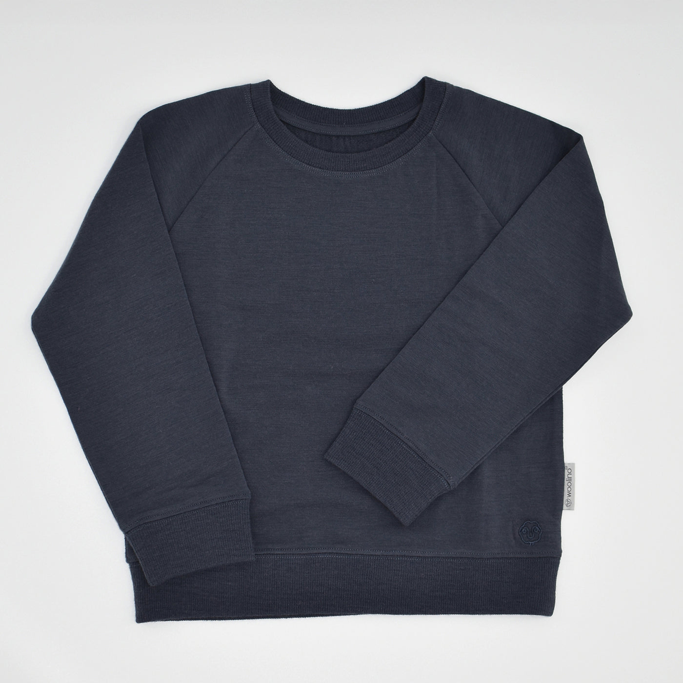 Kids Merino Wool Crew Neck Sweatshirt, Blueberry