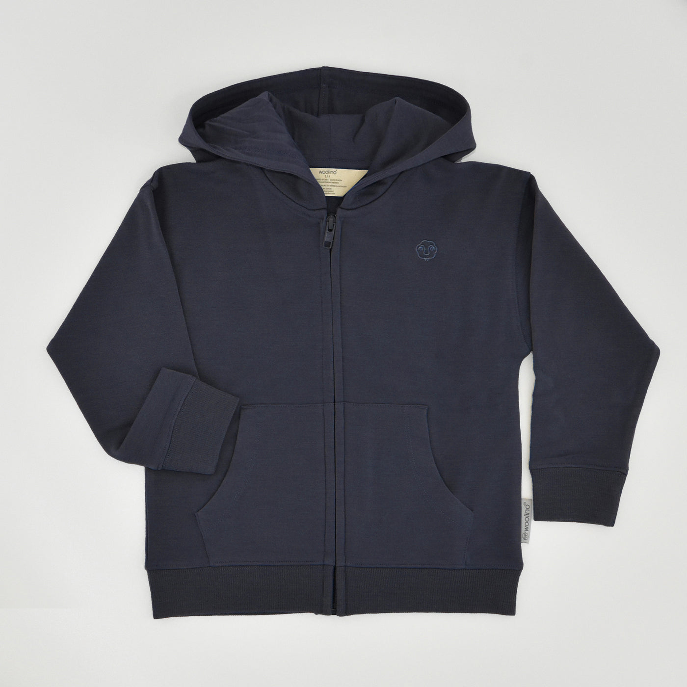 Kids Merino Wool Hoodie, Blueberry