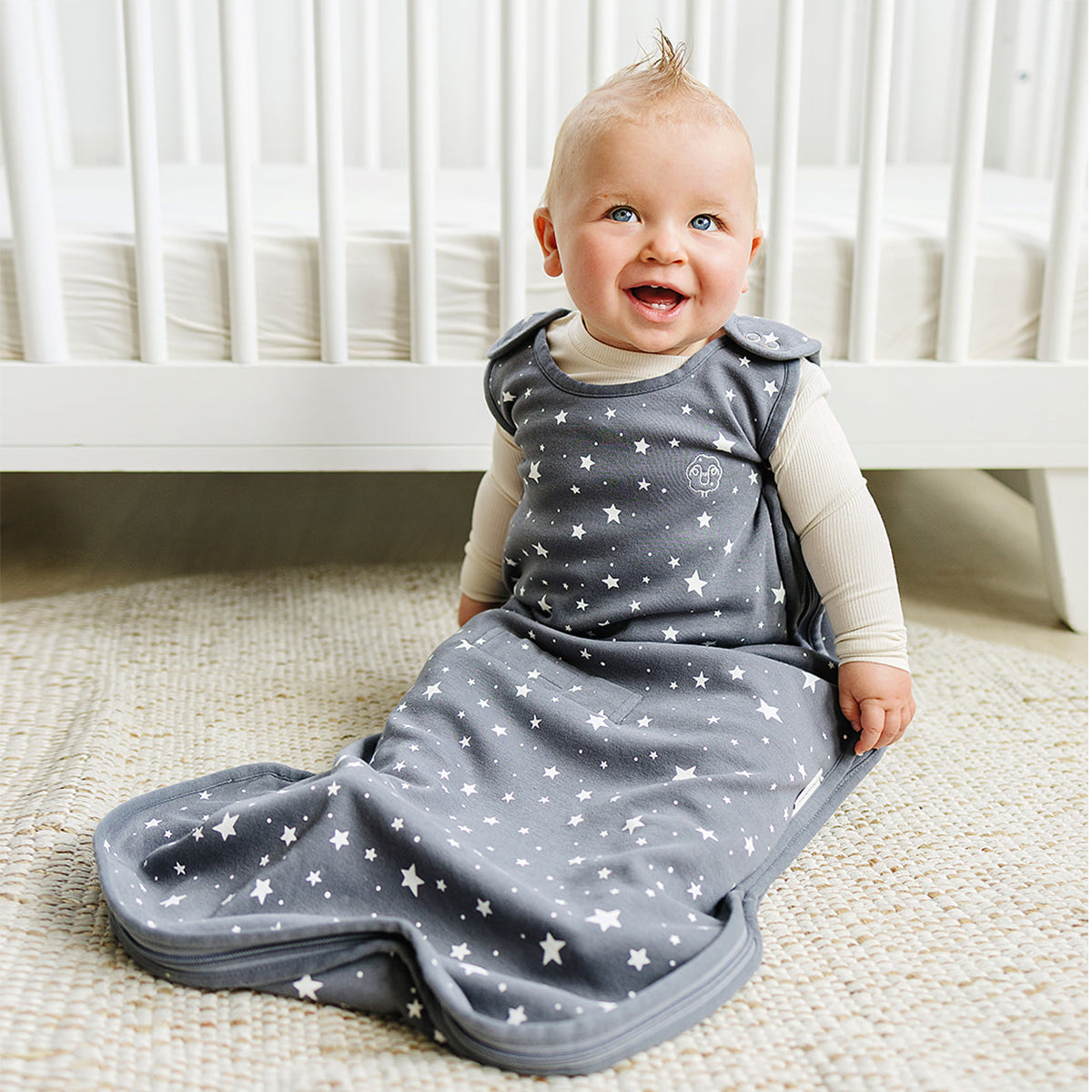 4 Season® Ultimate Baby Sleep Bag, Merino Wool & Organic Cotton, Star Gray