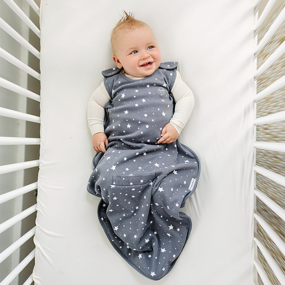 4 Season® Ultimate Baby Sleep Bag, Merino Wool & Organic Cotton, Star Gray