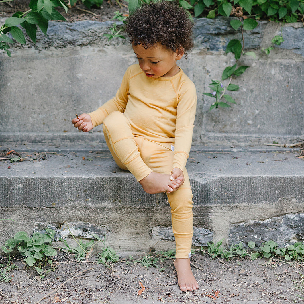 Woolino Kids Merino Wool Base Layer Leggings Honey 2