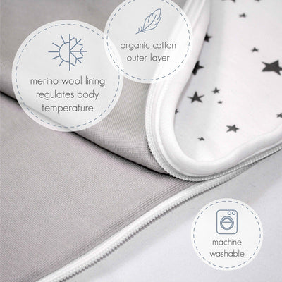 4 Season® Ultimate Baby Sleep Bag, Merino Wool & Organic Cotton, Snowboarder